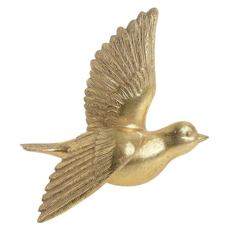 Arany színű madárka fali dekoráció
