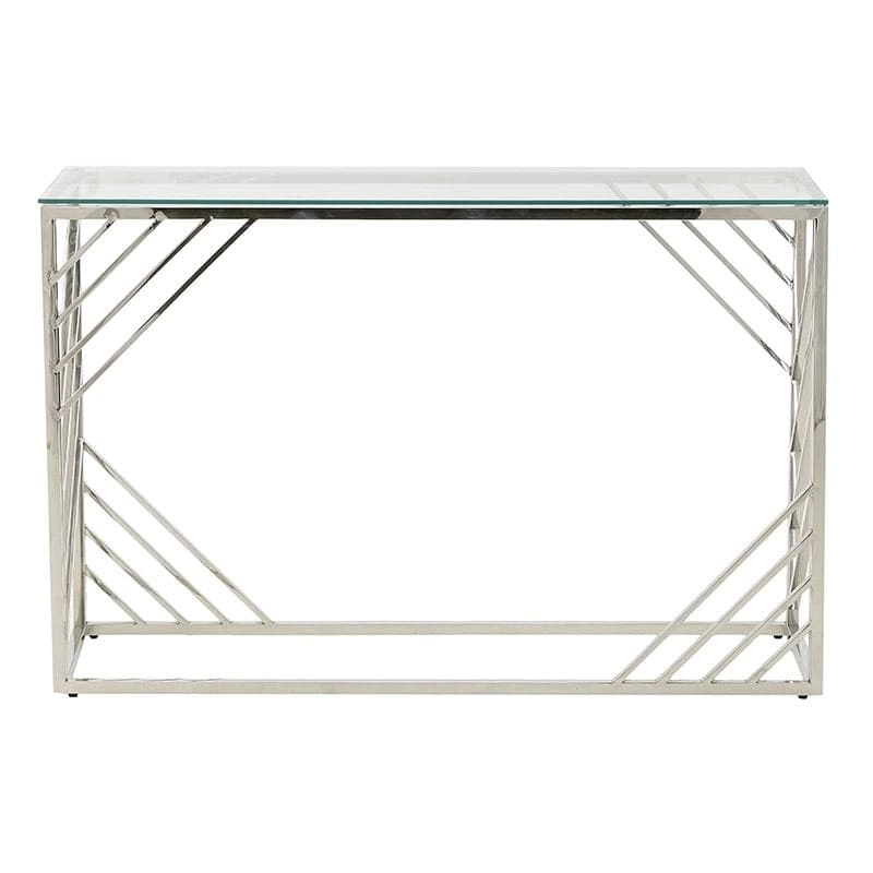 Design üveg asztal rozsdamentes acél vázzal