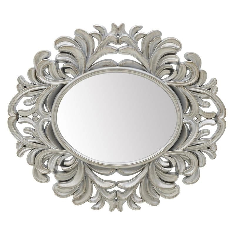 Ezüst színű design tükör arany koptatással