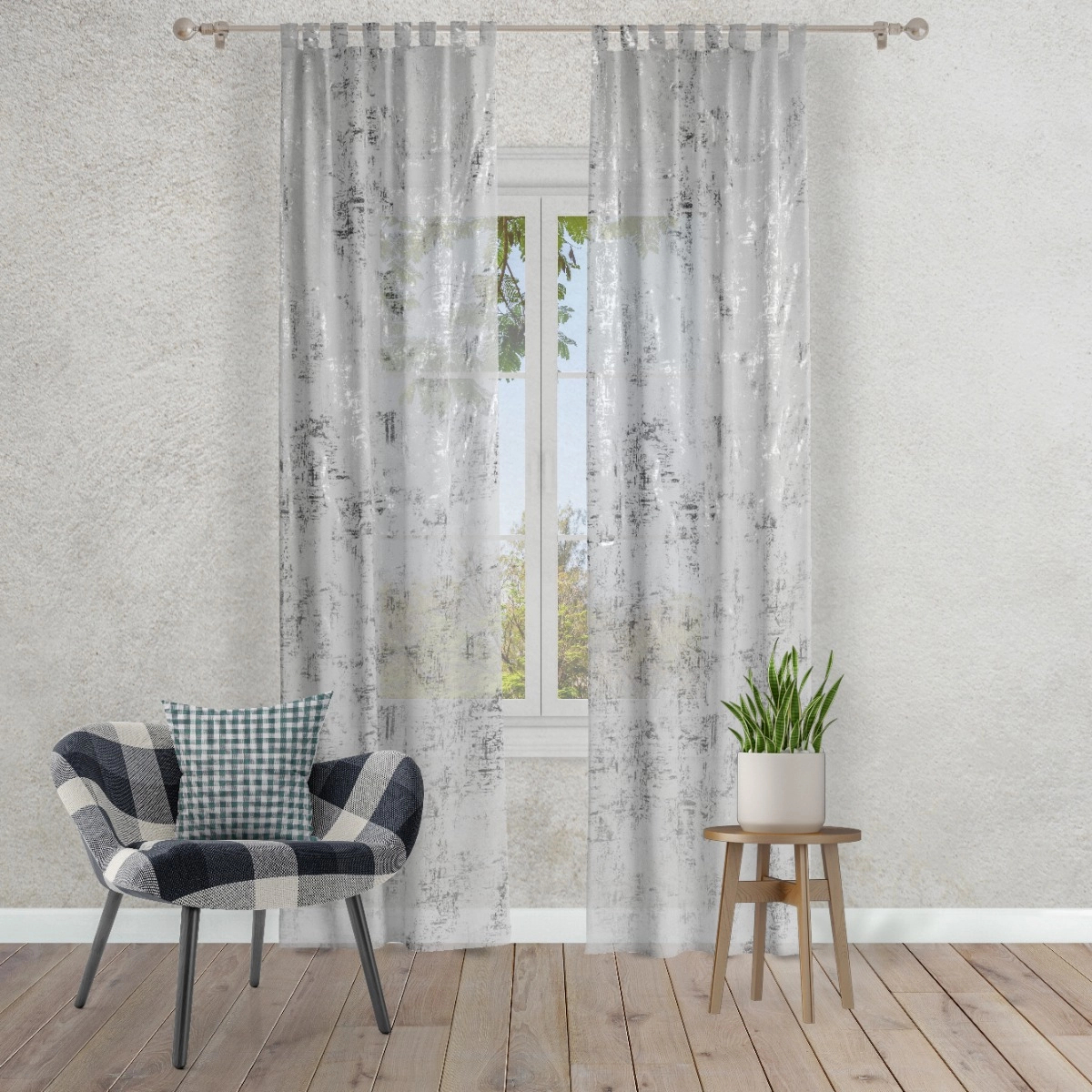 Koptatott metál arany hatású design fényáteresztő függöny textil 310cm magas